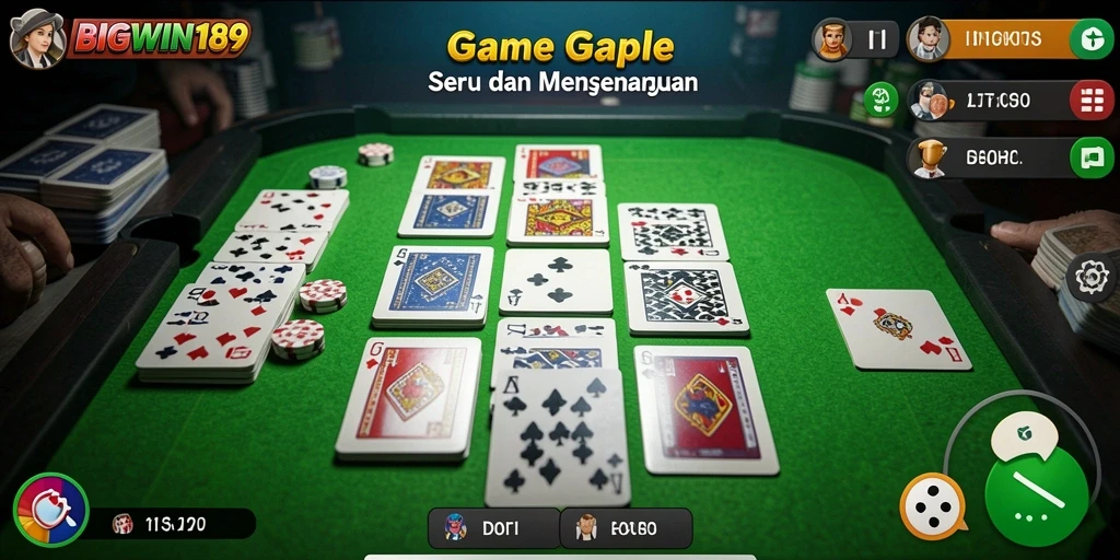 Tampilan gameplay Gaple yang menegangkan dan seru di BIGWIN189.