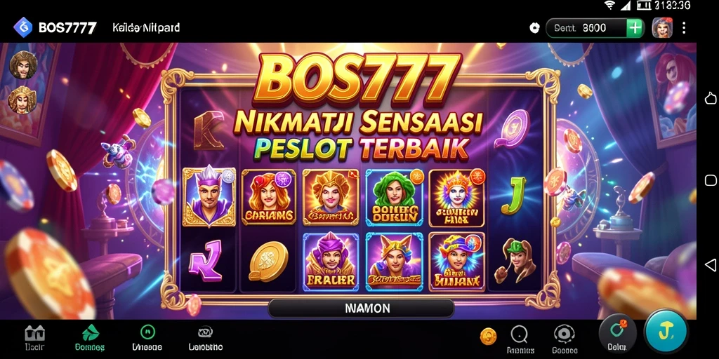 Tampilan antarmuka permainan slot BOS777 yang menarik dan penuh warna.