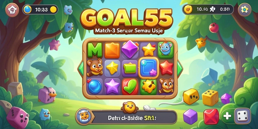 Tampilan gameplay menarik dari GOAL55 yang menantang.