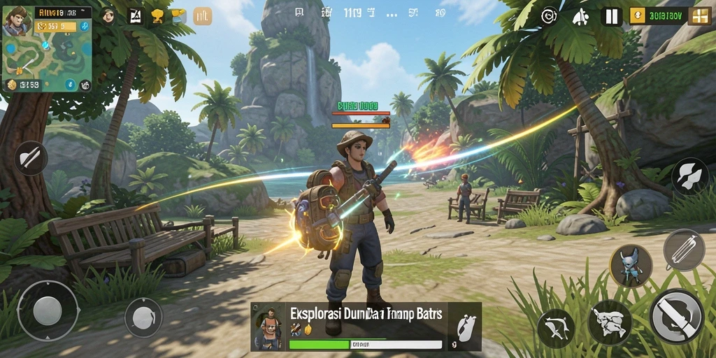 Tangkapan layar menunjukkan petualangan mendalam dalam dunia Open World.