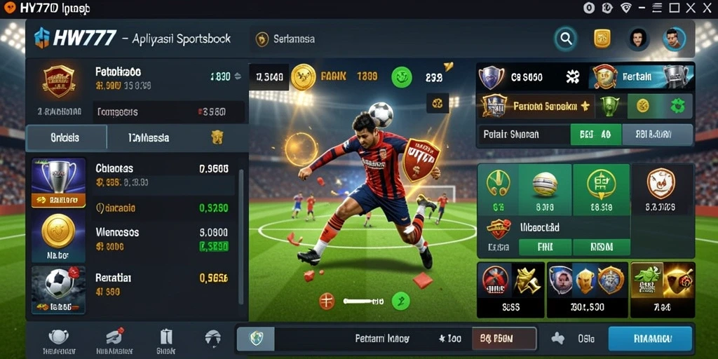 Tampilan screenshot utama HW777 menampilkan excitement dalam taruhan Sportsbook.
