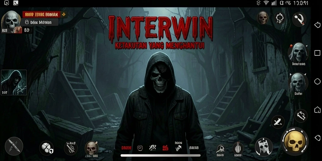 Screenshot gameplay INTERWIN yang penuh ketegangan dan ketakutan.
