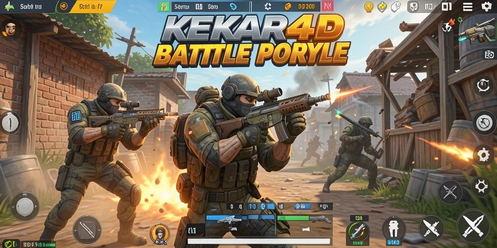 Menampilkan aksi seru dalam pertempuran Battle Royale di KEKAR4D.