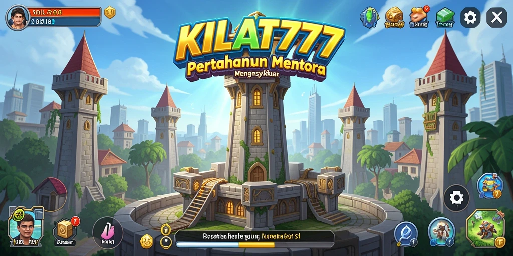 Screenshot menunjukkan aksi menegangkan dalam game Tower Defense KILAT777.