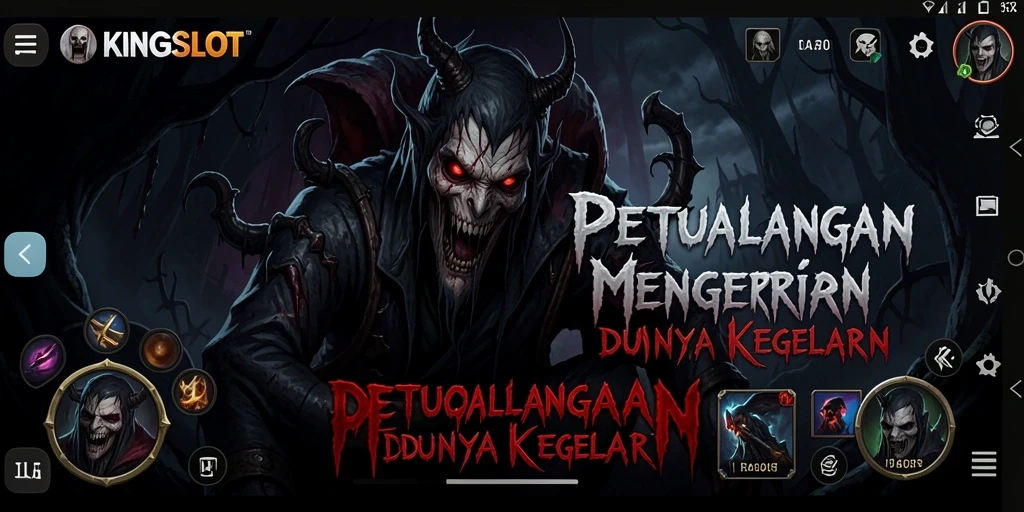 Tampilan gameplay serem yang menenggelamkan pemain dalam kegelapan.