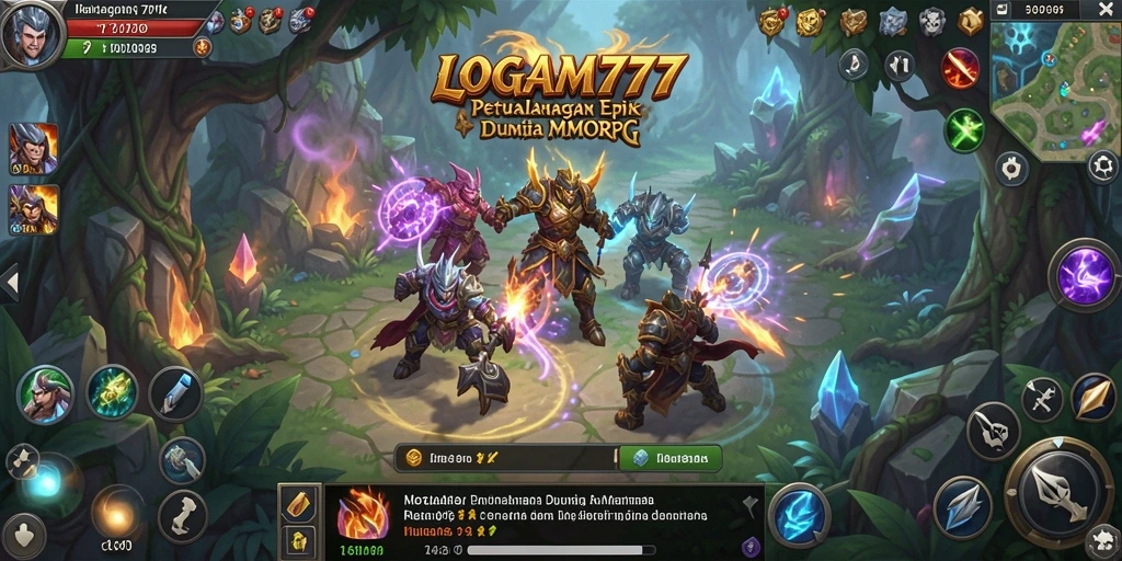 Screenshot gameplay LOGAM777 dengan pemandangan dunia yang menakjubkan.