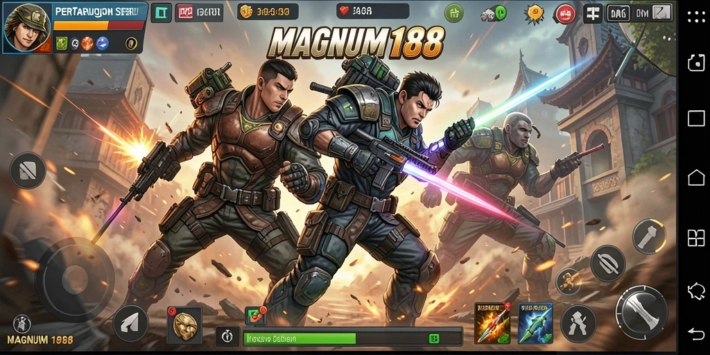 Tangkapan layar menunjukkan aksi seru dalam game MAGNUM188.