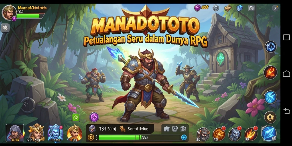 Screenshot dari gameplay seru MANADOTOTO yang menampilkan petualangan RPG.