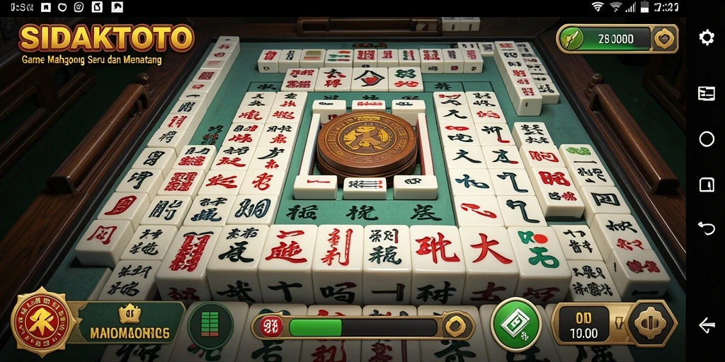 Screenshot gameplay SIDAKTOTO menampilkan pengalaman bermain Mahjong yang menarik.